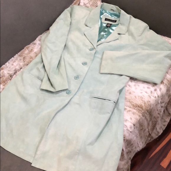 Dialogue Jackets & Blazers - Mint suede leather jacket